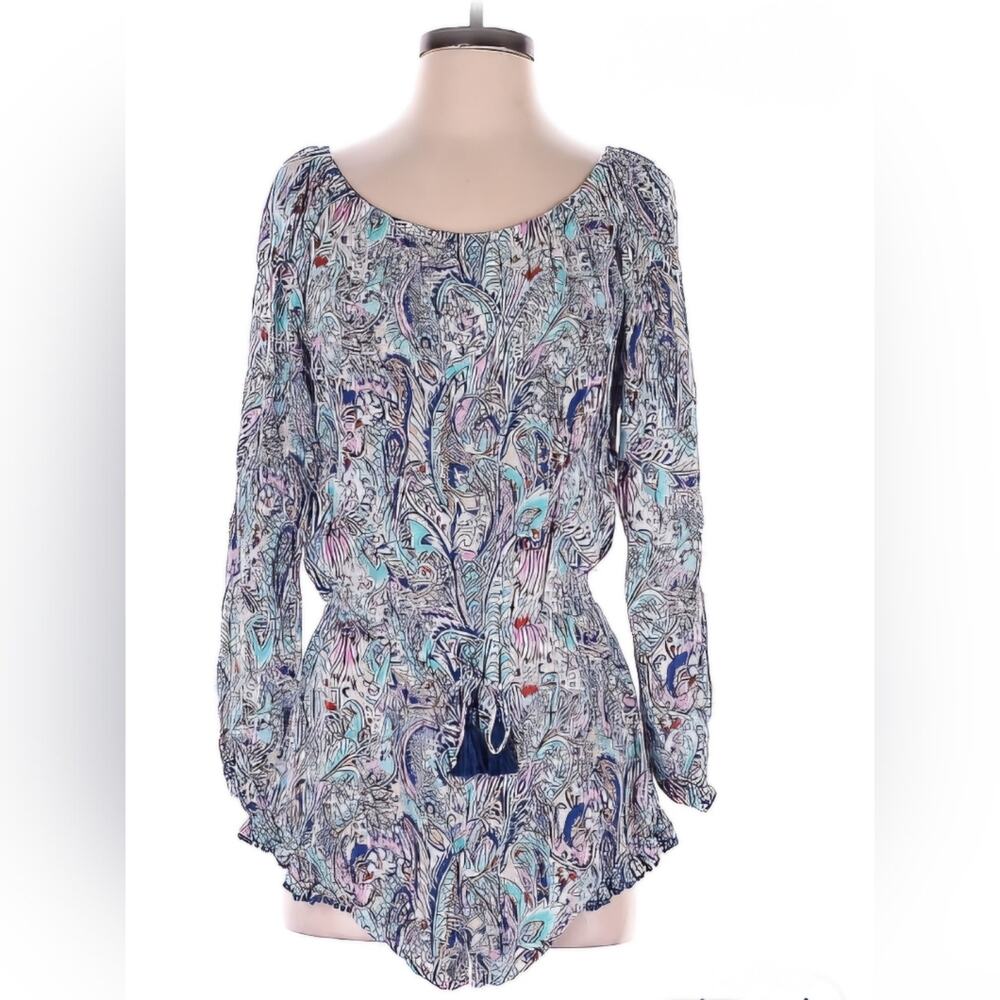 Paisley Print Off the Shoulder BOHO romper By Victoria Secret size S